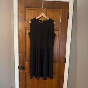 Anne Klein Elegant Pleated Black Sleeveless Dress Little Black Dress